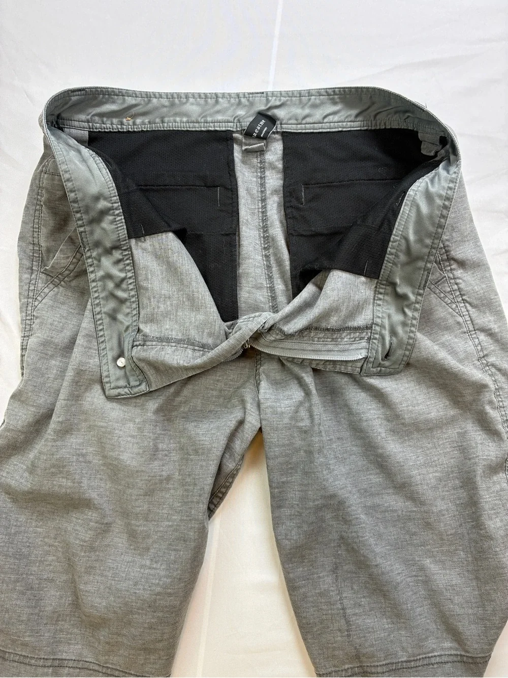 Prana Furrow Mens Gray Flat Front Casual Shorts
